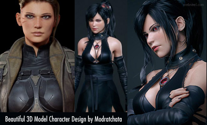 15 Beautiful 3D Game Model Character Designs by Modratchata