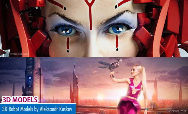 Beautiful 3D Robot Models by Ukranian Designer Aleksandr Kuskov