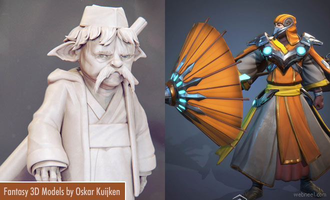 Fantasy Character Design and Concept 3D Models by Oskar Kuijken
