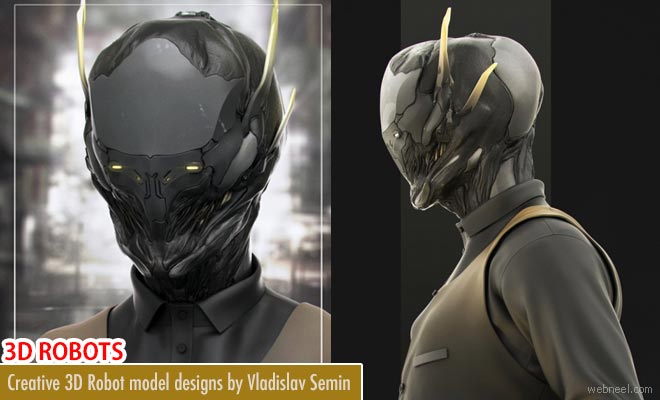 Creative 3D Robot model designs by Russian concept artist Vladislav Semin