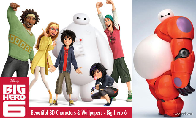 Big Hero 6 - Beautiful Disney Animation Movie 3D Characters, Trailers, Wallpapers
