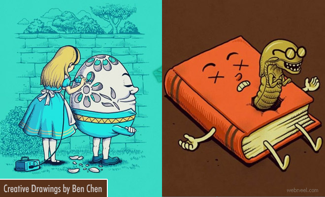 Fairy tales twisted scene Drawings by Ben Chen