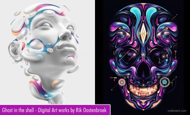Ghost in the shell - Digital Art and illustration by Rik Oostenbroek