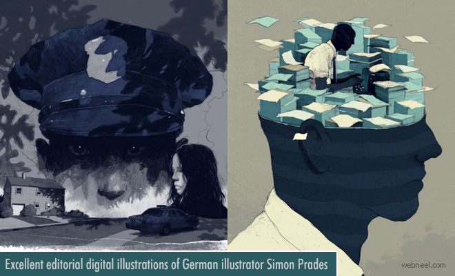 Excellent Editorial Digital illustrations of German illustrator Simon Prades