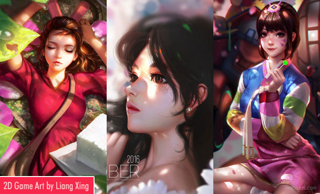 Fantasy 2D Digital Art works and Game Character Designs by Liang Xing