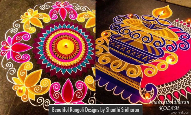15 Beautiful and Easy Diwali Rangoli Designs by Shanthi Sridharan