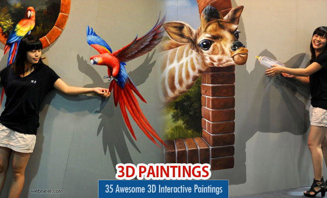 35 Awesome 3D Interactive Paintings - Magic Art works at Special Exhibition