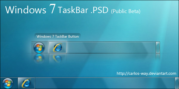 Windows 7 Taskbar psd by Carlos Way