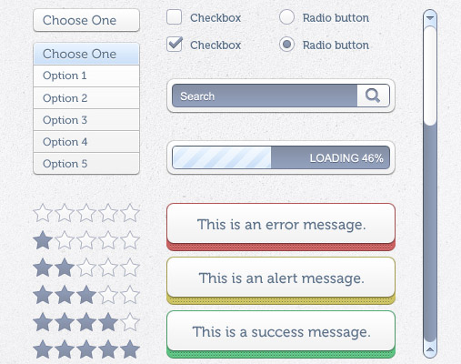 Simple UI Elements PSD